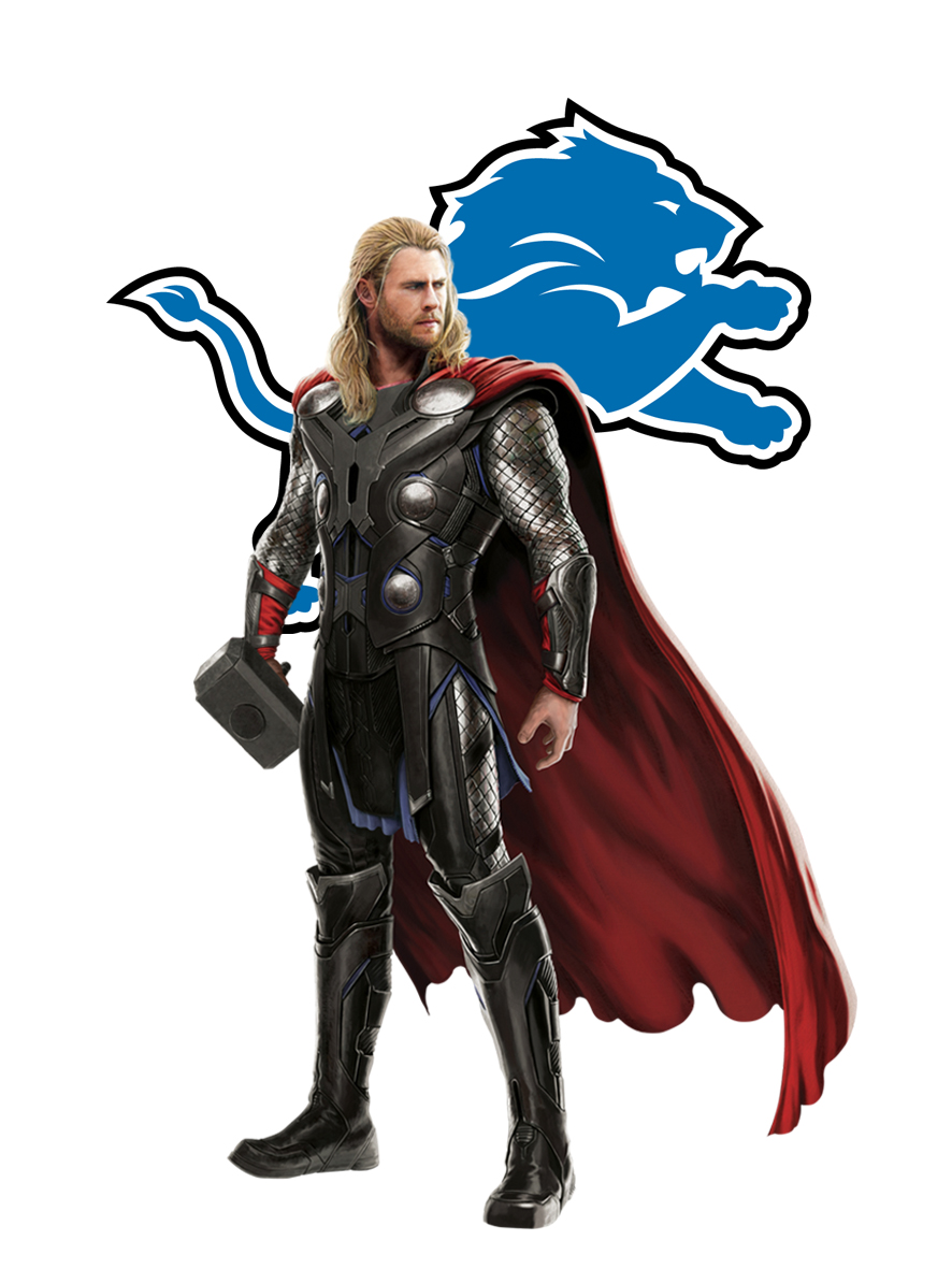 Detroit Lions Thor Logo vinyl decal